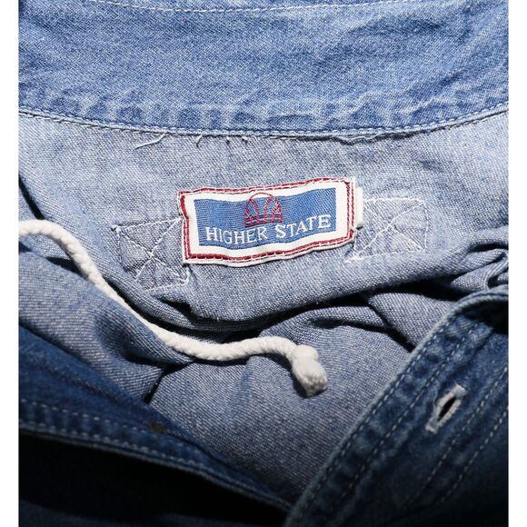 Preppy Denim Shirt Dress A-Line Elegant Coastal Style Dress Medium - Picture 3 of 4